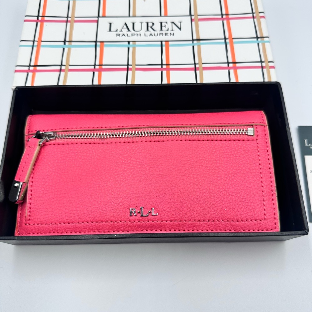 Lauren Ralph Lauren Paley Slim Coral Wallet NIB/NWT | 6.8” x 3.5”